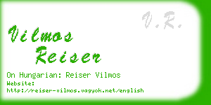 vilmos reiser business card